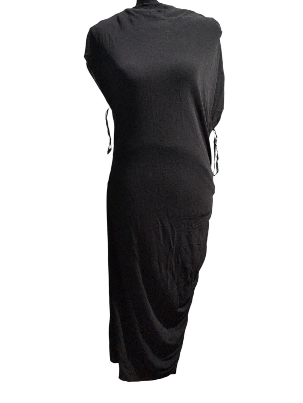 Graham & Spencer Black Asymmetrical Draped Maxi Dress Size S
